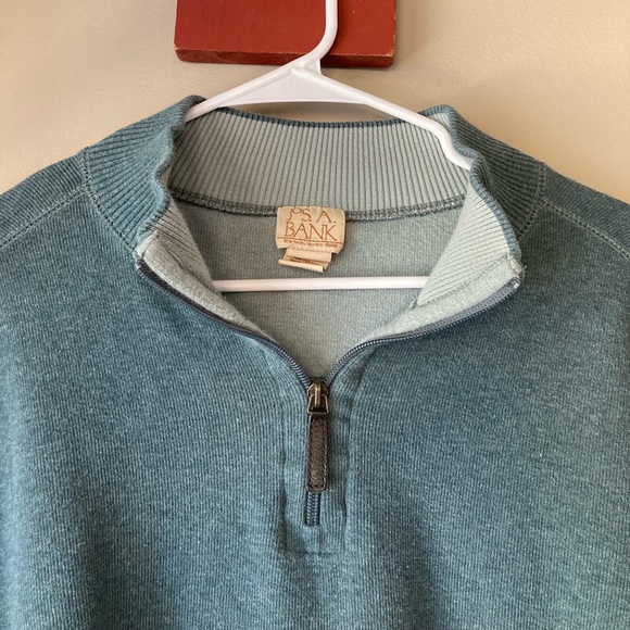 Jos. A. Bank Blue 100% Cotton Quarter Zip Pullover Sweater Men's XL - Picture 3 of 7